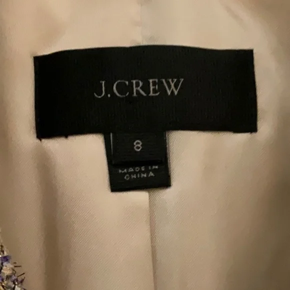 J. Crew Multicolor Metallic Tweed Blazer Size 8 - Picture 6 of 7